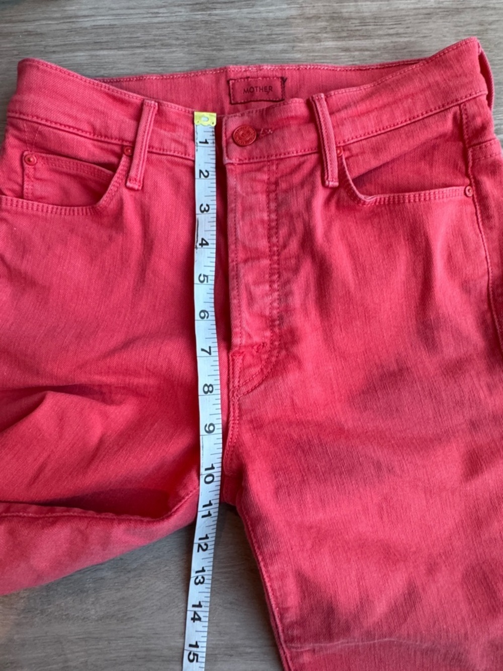 Mother Womens Sz 26 Tomato Red The Stunner Ankle Fray Hem Denim Jeans - Picture 9 of 15